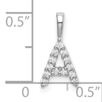 14k White Gold 1/8 carat Lab Grown Diamond VS/SI+ G+ Complete Letter A Initial Pendant