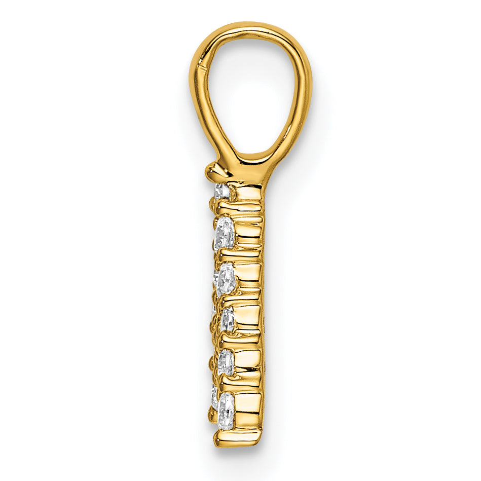 14k 1/8 carat Lab Grown Diamond VS/SI+ G+ Complete Letter A Initial Pendant Secondary image