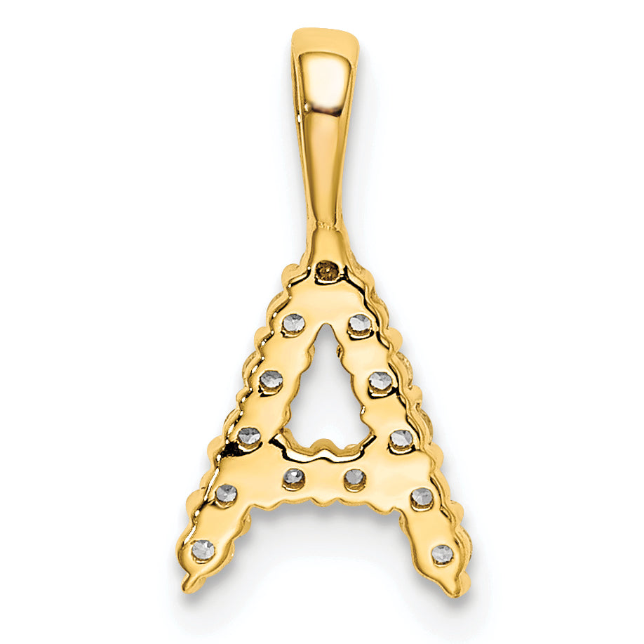 14k 1/8 carat Lab Grown Diamond VS/SI+ G+ Complete Letter A Initial Pendant