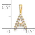 14k 1/8 carat Lab Grown Diamond VS/SI+ G+ Complete Letter A Initial Pendant