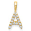 14k 1/8 carat Lab Grown Diamond VS/SI+ G+ Complete Letter A Initial Pendant