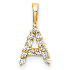 14k 1/8 carat Lab Grown Diamond VS/SI+ G+ Complete Letter A Initial Pendant