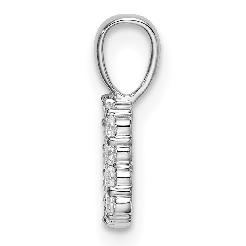 14k White Gold 1/8 carat Lab Grown Diamond VS/SI+ G+ Complete Letter B Intitial Pendant