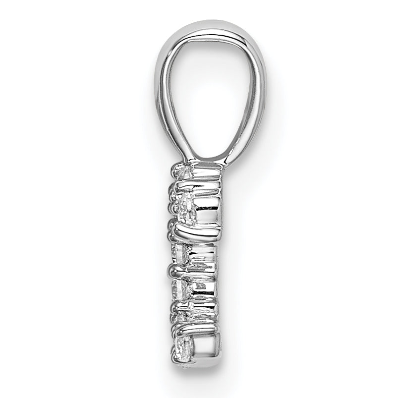 14k White Gold 1/10 carat Lab Grown Diamond VS/SI+ G+ Complete Letter C Initial Pendant Secondary image