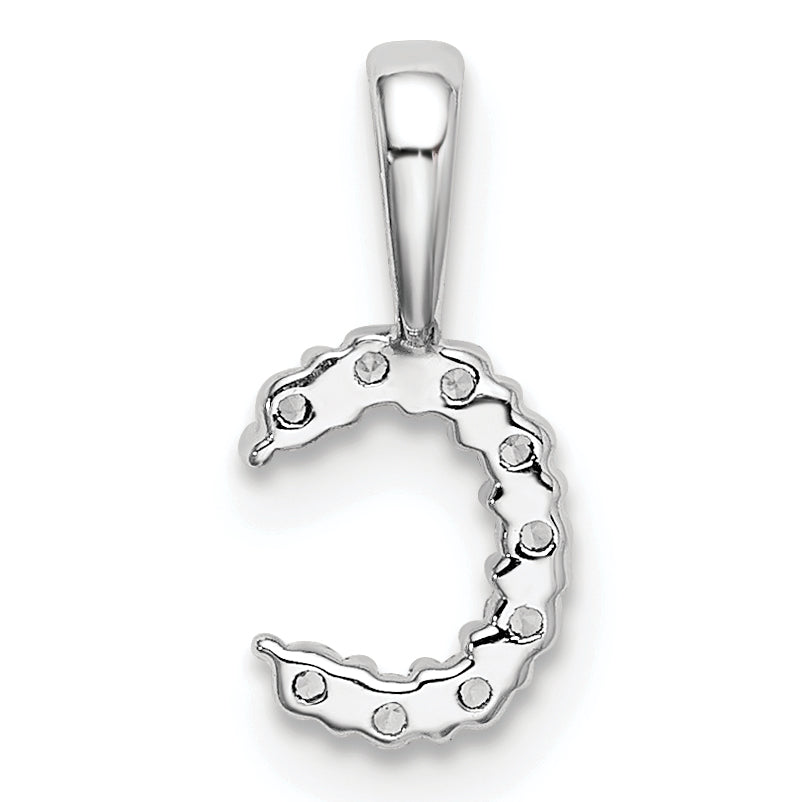 14k White Gold 1/10 carat Lab Grown Diamond VS/SI+ G+ Complete Letter C Initial Pendant