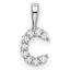 14k White Gold 1/10 carat Lab Grown Diamond VS/SI+ G+ Complete Letter C Initial Pendant