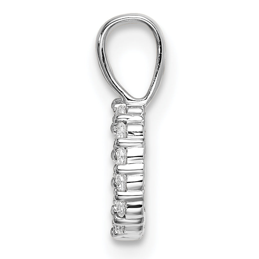 14k White Gold 1/10 carat Lab Grown Diamond VS/SI+ G+ Complete Letter D Initial Pendant