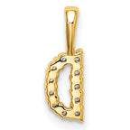 14k 1/10 carat Lab Grown Diamond VS/SI+ G+ Complete Letter D Initial Pendant