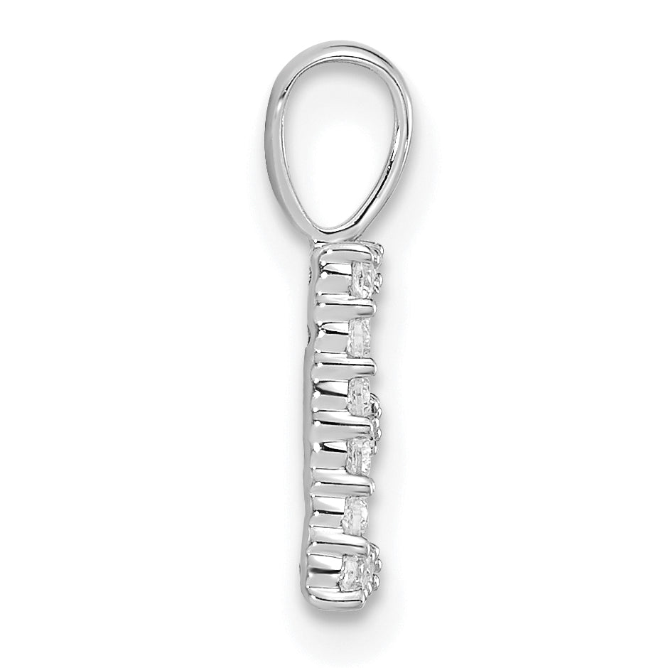 14k White Gold 1/8 carat Lab Grown Diamond VS/SI+ G+ Complete Letter E Initial Pendant Secondary image