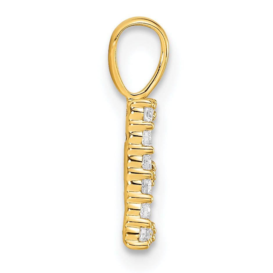 14k 1/8 carat Lab Grown Diamond VS/SI+ G+ Complete Letter E Initial Pendant Secondary image