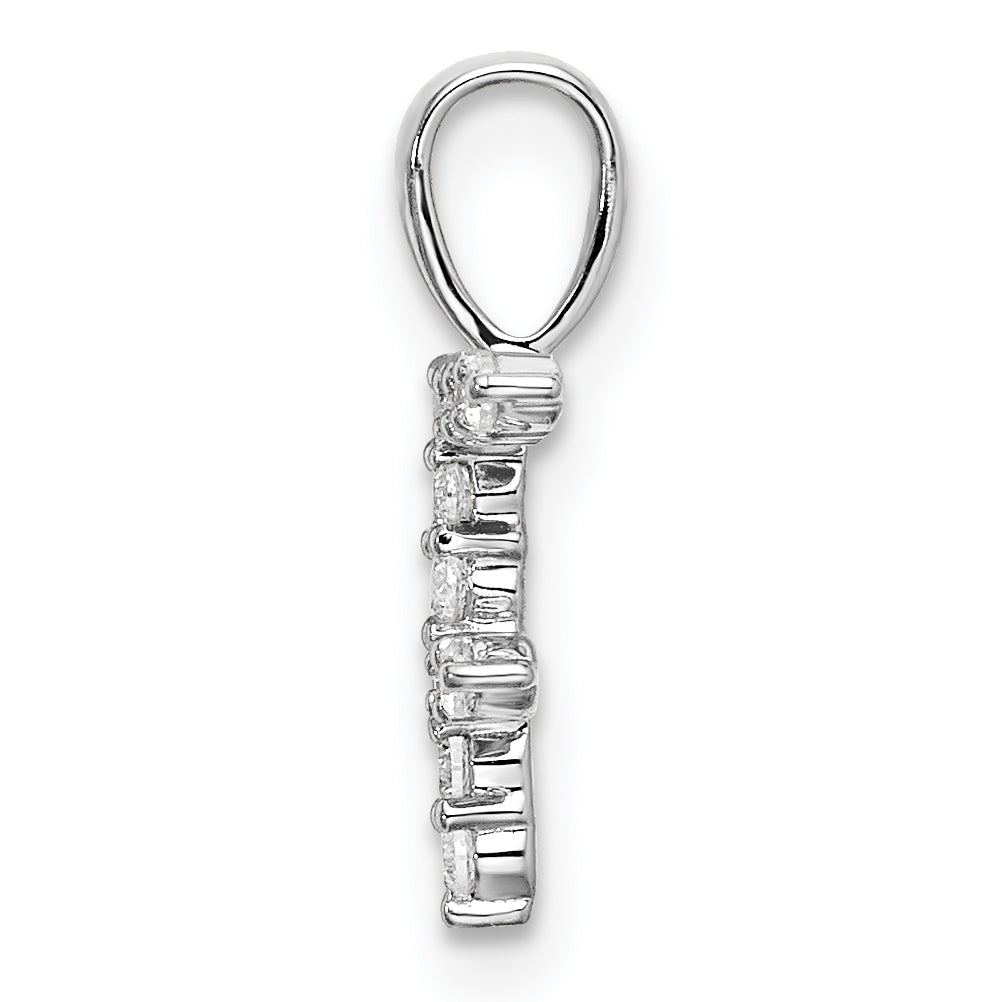 14k White Gold 1/8 carat Lab Grown Diamond VS/SI+ G+ Complete Letter F Initial Pendant Secondary image