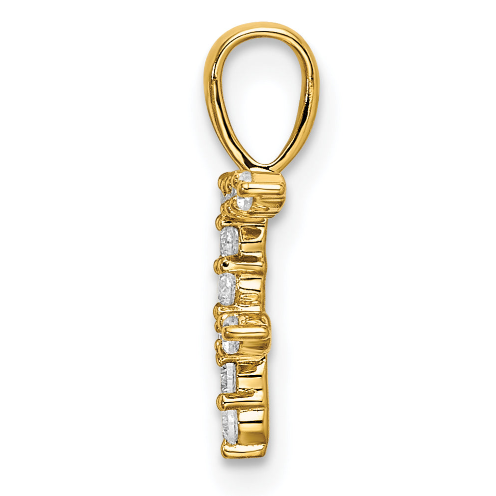 14k 1/8 carat Lab Grown Diamond VS/SI+ G+ Complete Letter F Initial Pendant Secondary image