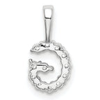 14k White Gold 1/8 carat Lab Grown Diamond VS/SI+ G+ Complete Letter G Intitial Pendant