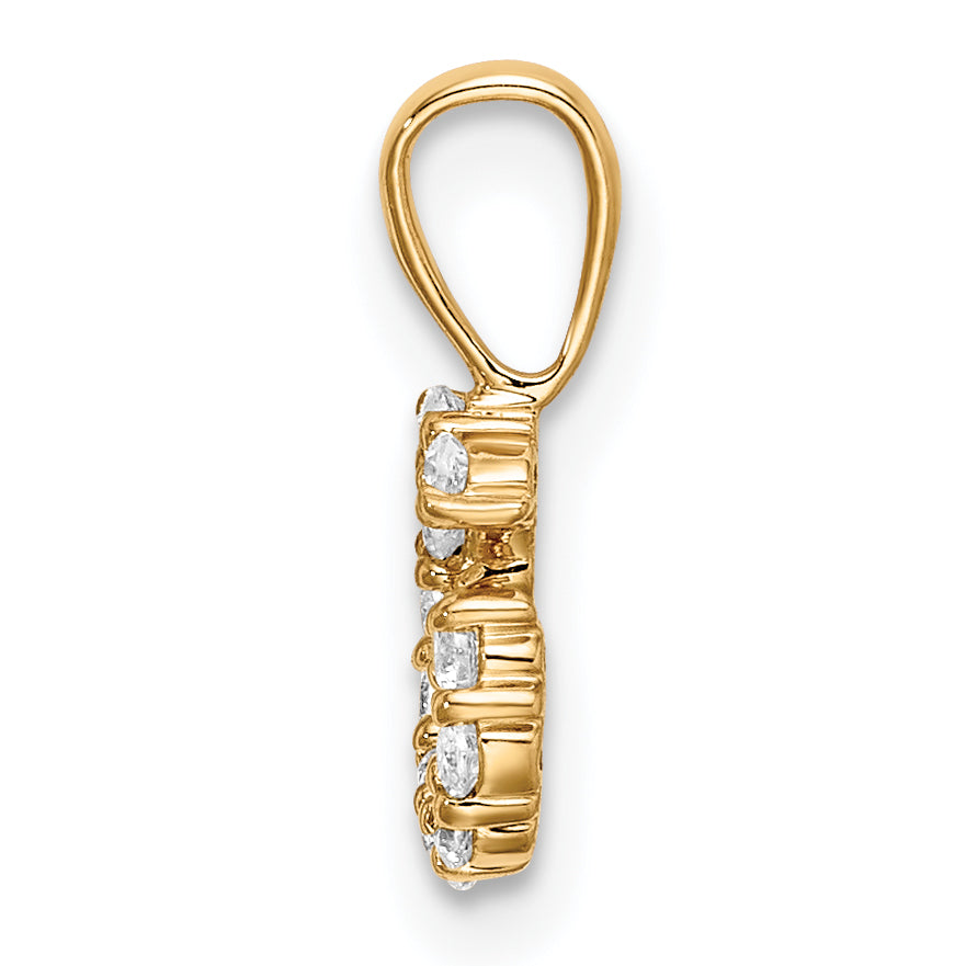 14k 1/8 carat Lab Grown Diamond VS/SI+ G+ Complete Letter G Intitial Pendant Secondary image