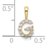 14k 1/8 carat Lab Grown Diamond VS/SI+ G+ Complete Letter G Intitial Pendant