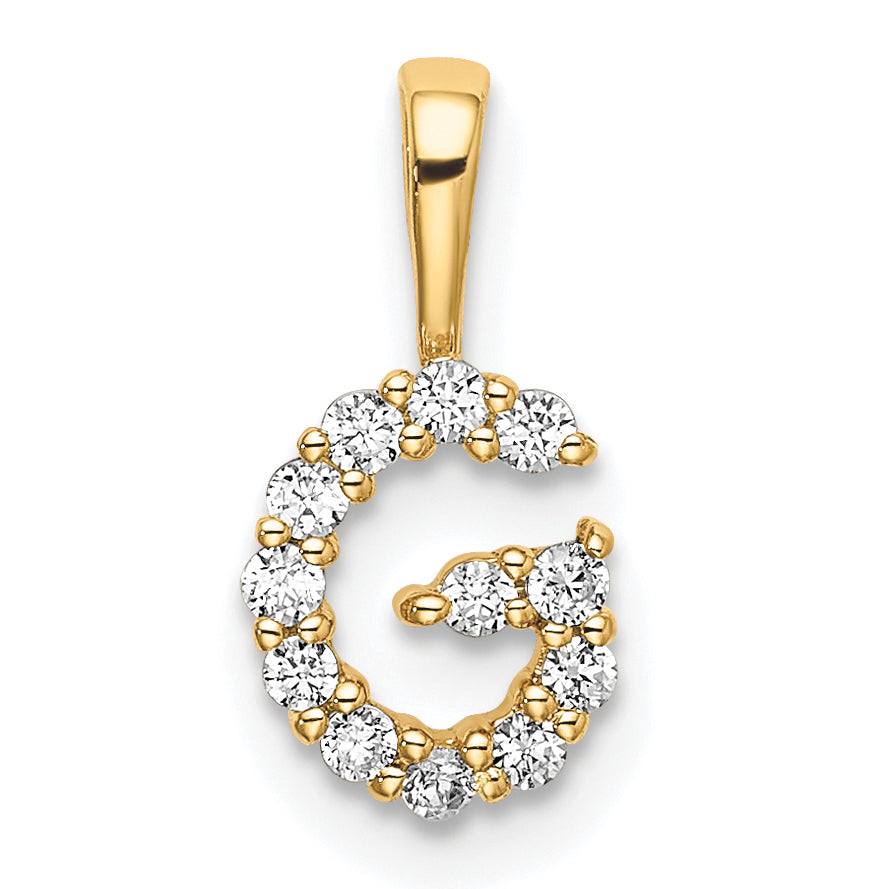 14k 1/8 carat Lab Grown Diamond VS/SI+ G+ Complete Letter G Intitial Pendant Main image