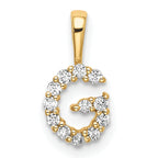 14k 1/8 carat Lab Grown Diamond VS/SI+ G+ Complete Letter G Intitial Pendant