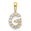 14k 1/8 carat Lab Grown Diamond VS/SI+ G+ Complete Letter G Intitial Pendant