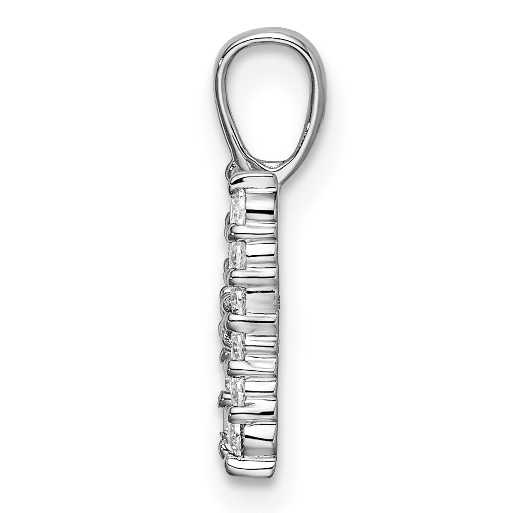 14k White Gold 1/6 carat Lab Grown Diamond VS/SI+ G+ Complete Letter H Initial Pendant Secondary image