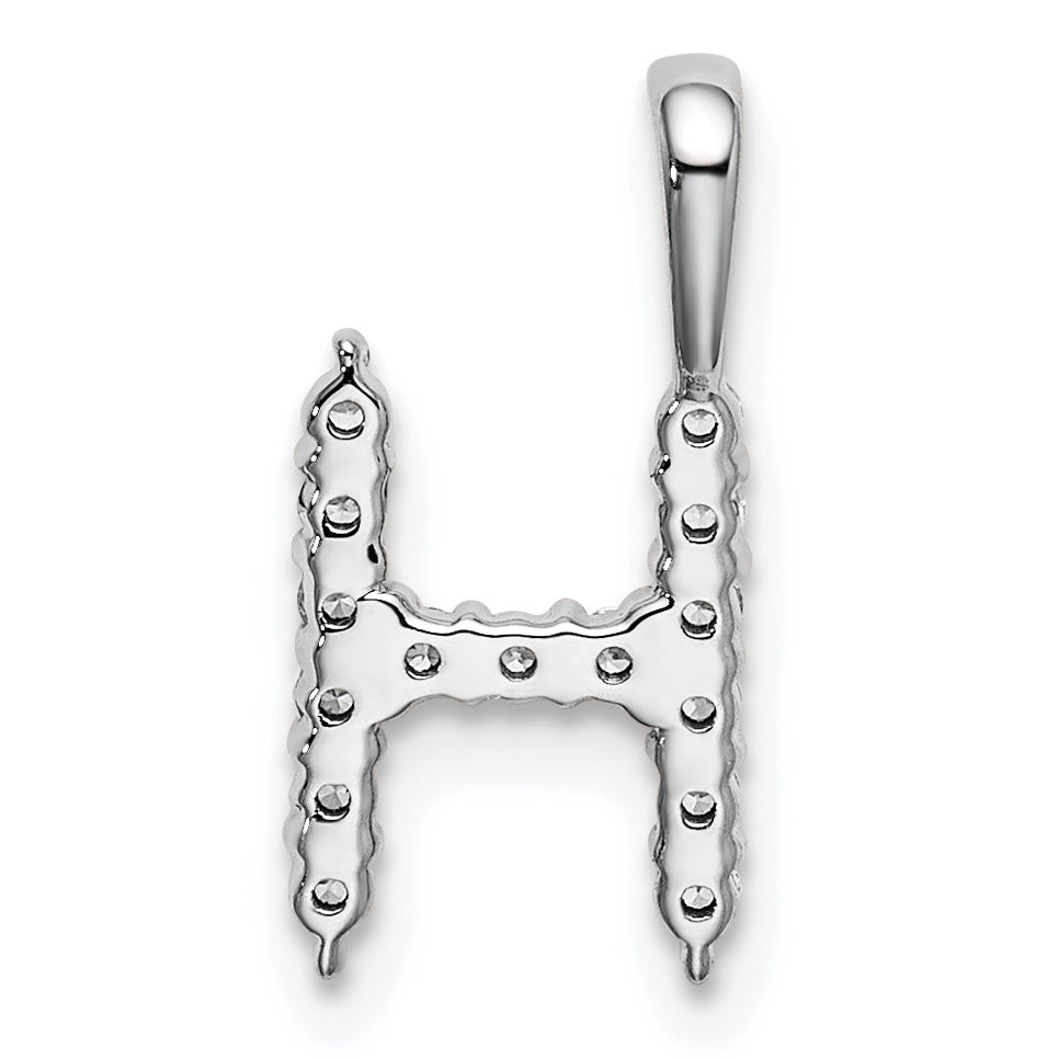 14k White Gold 1/6 carat Lab Grown Diamond VS/SI+ G+ Complete Letter H Initial Pendant