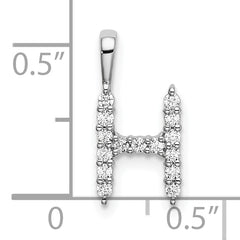 14k White Gold 1/6 carat Lab Grown Diamond VS/SI+ G+ Complete Letter H Initial Pendant