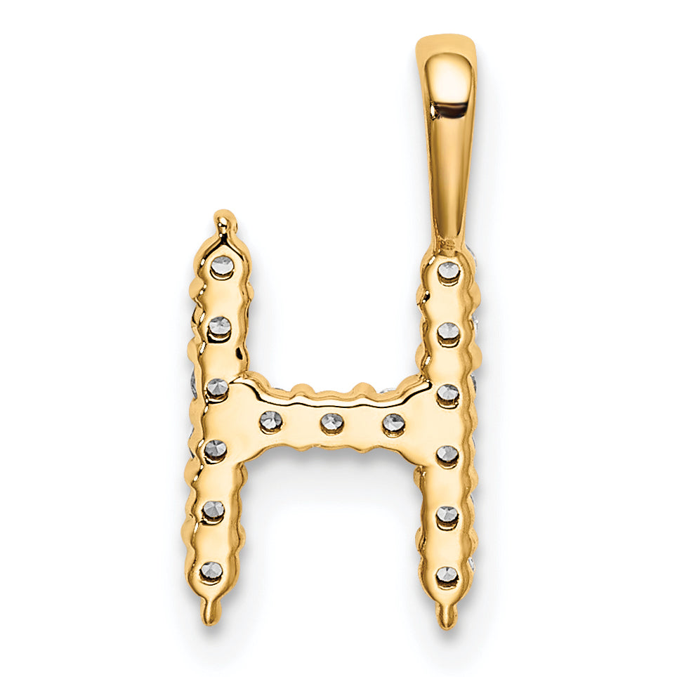 14k 1/6 carat Lab Grown Diamond VS/SI+ G+ Complete Letter H Initial Pendant
