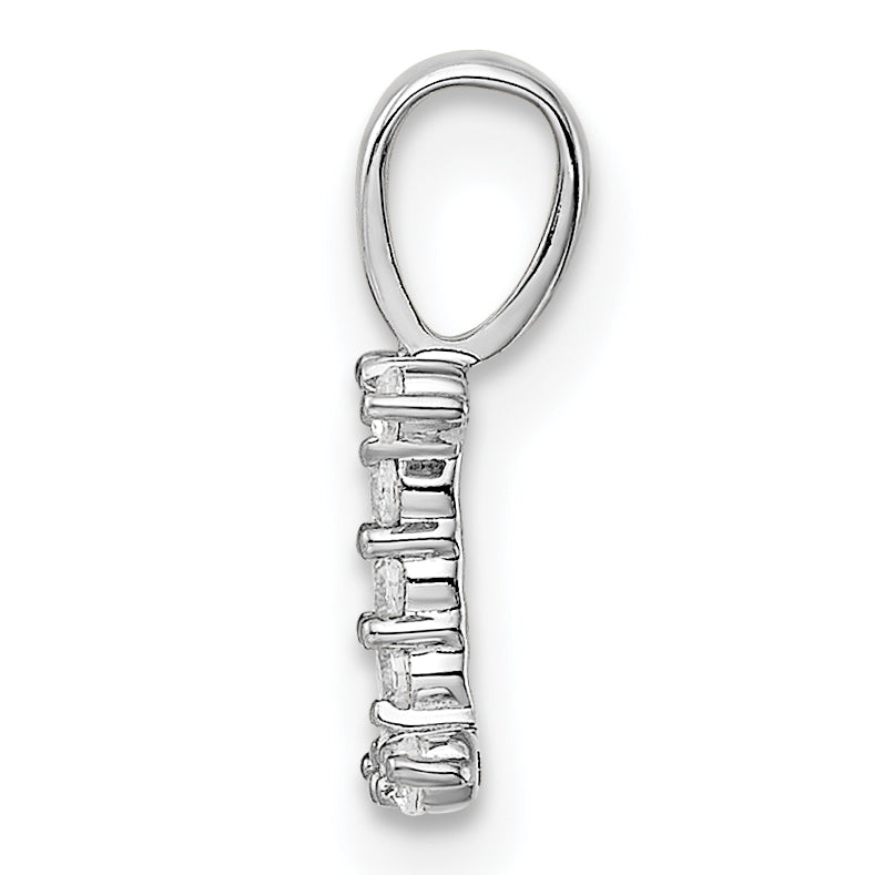 14k White Gold 1/10 carat Lab Grown Diamond VS/SI+ G+ Complete Letter I Initial Pendant Secondary image