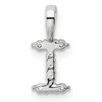 14k White Gold 1/10 carat Lab Grown Diamond VS/SI+ G+ Complete Letter I Initial Pendant