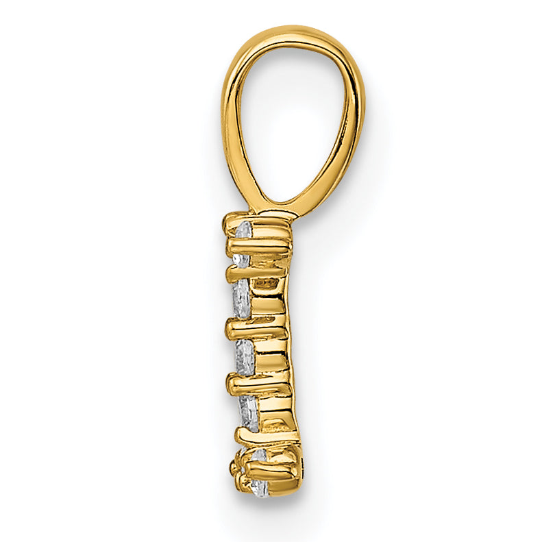 14k 1/10 carat Lab Grown Diamond VS/SI+ G+ Complete Letter I Initial Pendant Secondary image