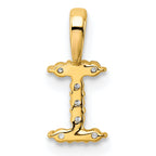 14k 1/10 carat Lab Grown Diamond VS/SI+ G+ Complete Letter I Initial Pendant