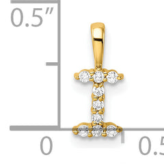 14k 1/10 carat Lab Grown Diamond VS/SI+ G+ Complete Letter I Initial Pendant
