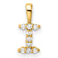 14k 1/10 carat Lab Grown Diamond VS/SI+ G+ Complete Letter I Initial Pendant
