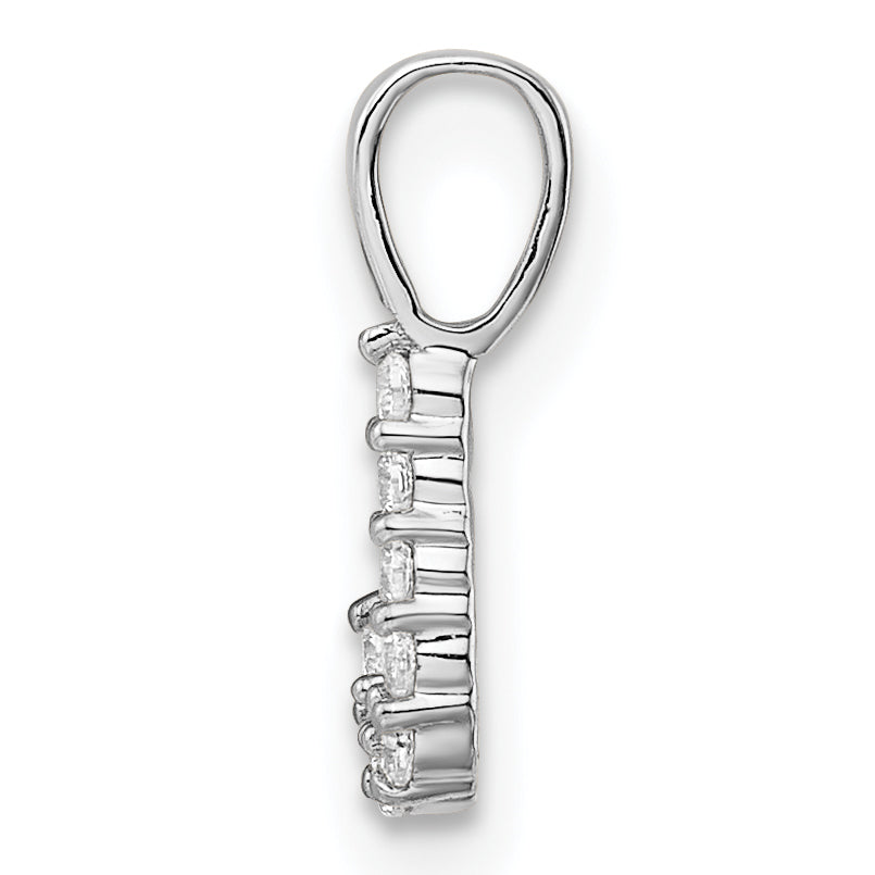 14k White Gold 1/10 carat Lab Grown Diamond VS/SI+ G+ Complete Letter J Initial Pendant Secondary image