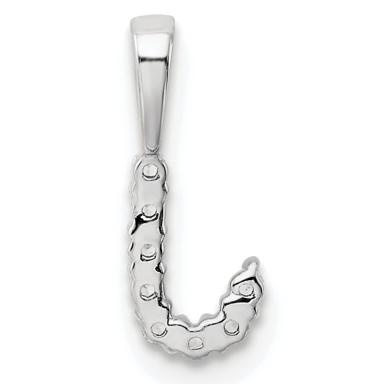 14k White Gold 1/10 carat Lab Grown Diamond VS/SI+ G+ Complete Letter J Initial Pendant