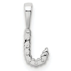 14k White Gold 1/10 carat Lab Grown Diamond VS/SI+ G+ Complete Letter J Initial Pendant