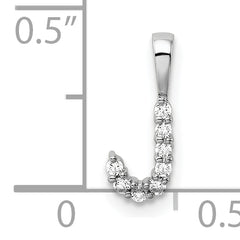 14k White Gold 1/10 carat Lab Grown Diamond VS/SI+ G+ Complete Letter J Initial Pendant