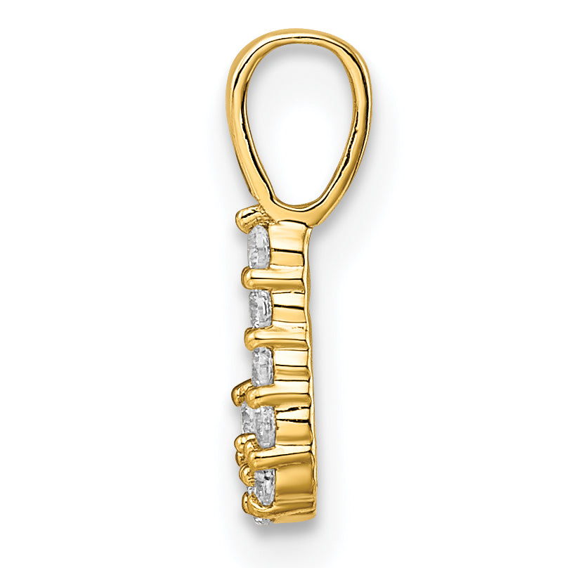 14k 1/10 carat Lab Grown Diamond VS/SI+ G+ Complete Letter J Initial Pendant Secondary image