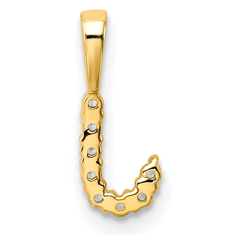 14k 1/10 carat Lab Grown Diamond VS/SI+ G+ Complete Letter J Initial Pendant