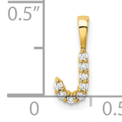 14k 1/10 carat Lab Grown Diamond VS/SI+ G+ Complete Letter J Initial Pendant