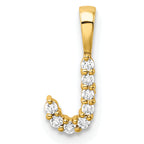 14k 1/10 carat Lab Grown Diamond VS/SI+ G+ Complete Letter J Initial Pendant