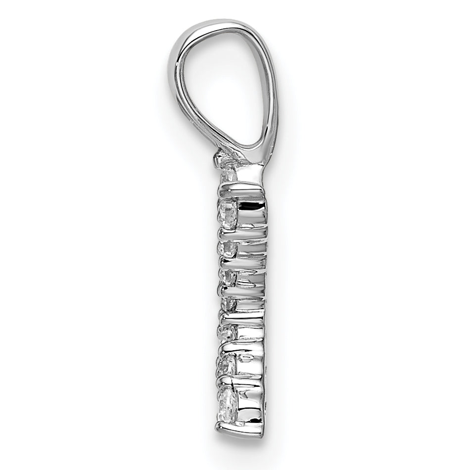 14k White Gold 1/8 carat Lab Grown Diamond VS/SI+ G+ Complete Letter K Initial Pendant Secondary image