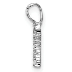 14k White Gold 1/8 carat Lab Grown Diamond VS/SI+ G+ Complete Letter K Initial Pendant