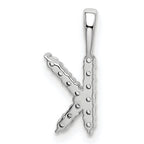 14k White Gold 1/8 carat Lab Grown Diamond VS/SI+ G+ Complete Letter K Initial Pendant