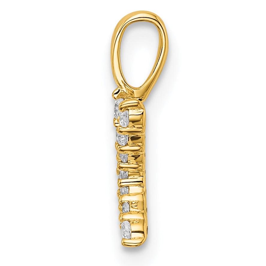 14k 1/8 carat Lab Grown Diamond VS/SI+ G+ Complete Letter K Initial Pendant