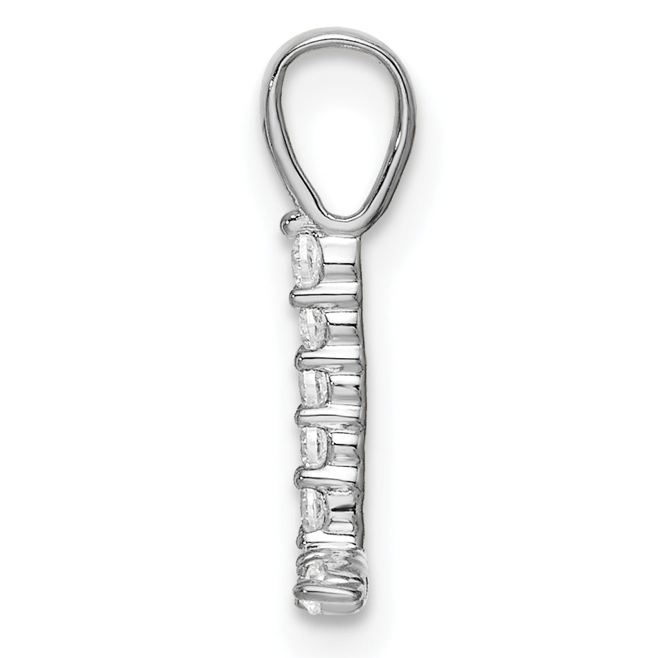 14k White Gold 1/10 carat Lab Grown Diamond VS/SI+ G+ Complete Letter L Initial Pendant Secondary image