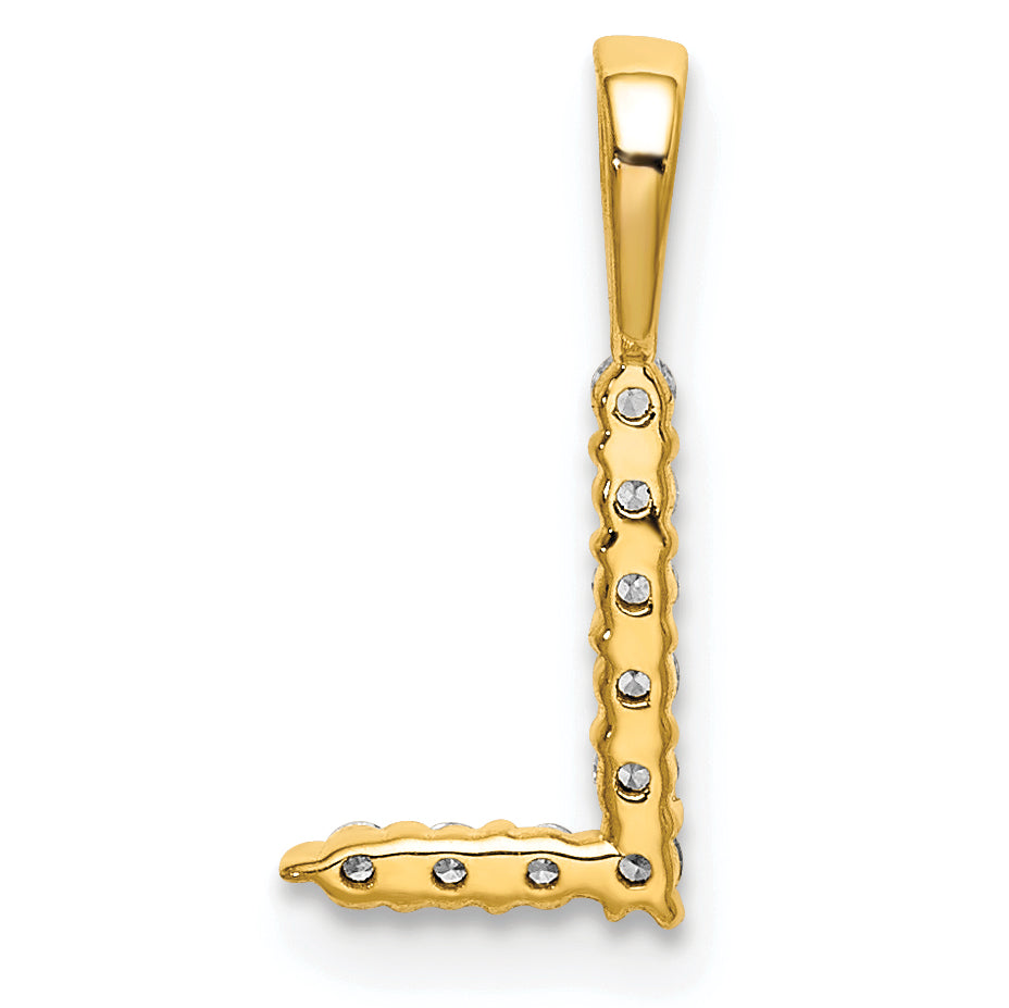 14k 1/10 carat Lab Grown Diamond VS/SI+ G+ Complete Letter L Initial Pendant