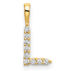 14k 1/10 carat Lab Grown Diamond VS/SI+ G+ Complete Letter L Initial Pendant
