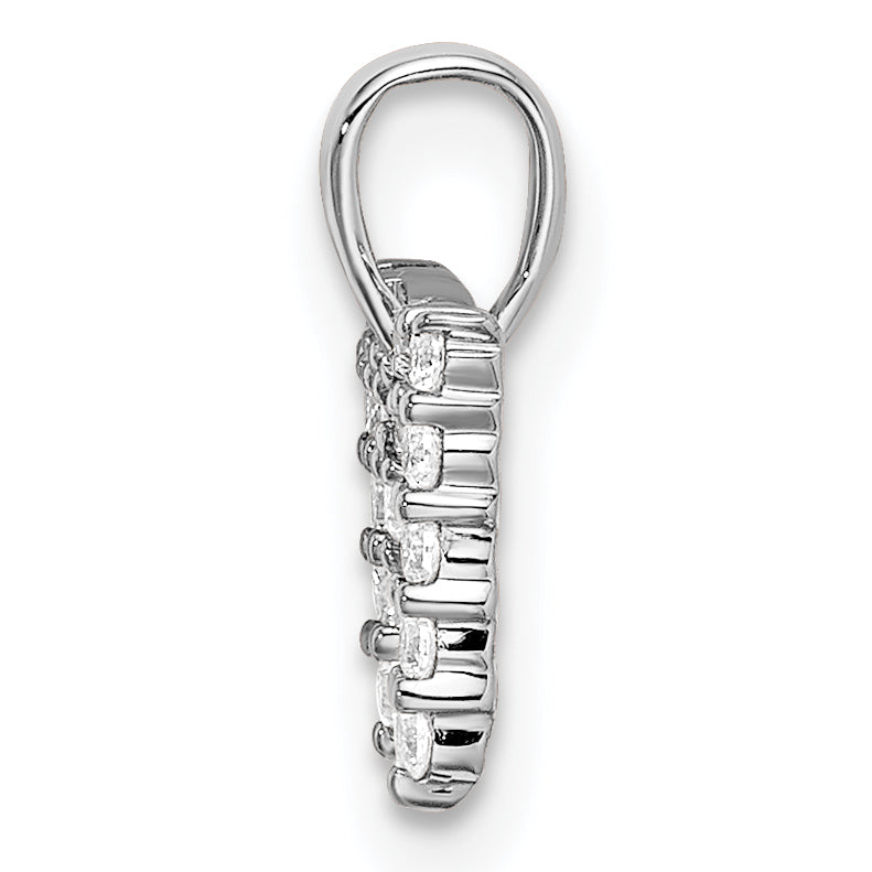 14k White Gold 1/6 carat Lab Grown Diamond VS/SI+ G+ Complete Letter M Initial Pendant Secondary image
