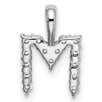 14k White Gold 1/6 carat Lab Grown Diamond VS/SI+ G+ Complete Letter M Initial Pendant