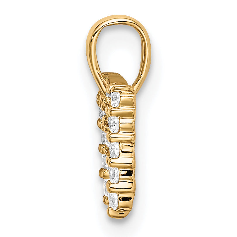 14k 1/6 carat Lab Grown Diamond VS/SI+ G+ Complete Letter M Initial Pendant